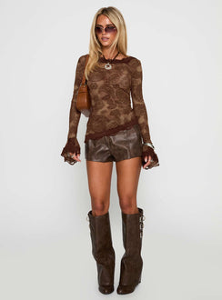 Jasette Sheer Long Sleeve Top Multi Floral