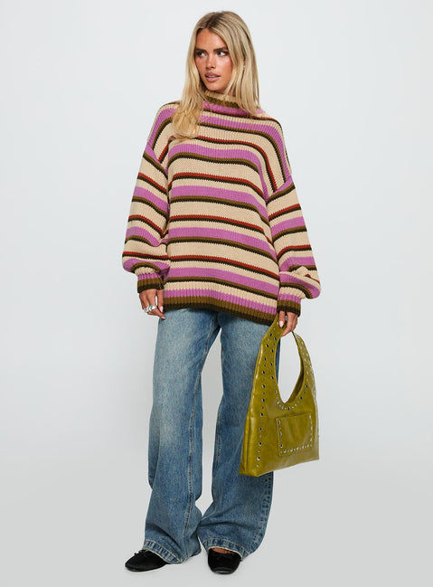 Got The Music Knit Sweater Multi Stripe