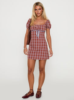 Love Supreme Mini Dress Red Check