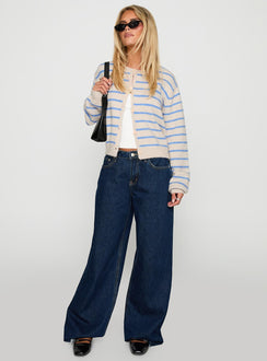 Faelyn Button Up Cardigan Multi Stripe