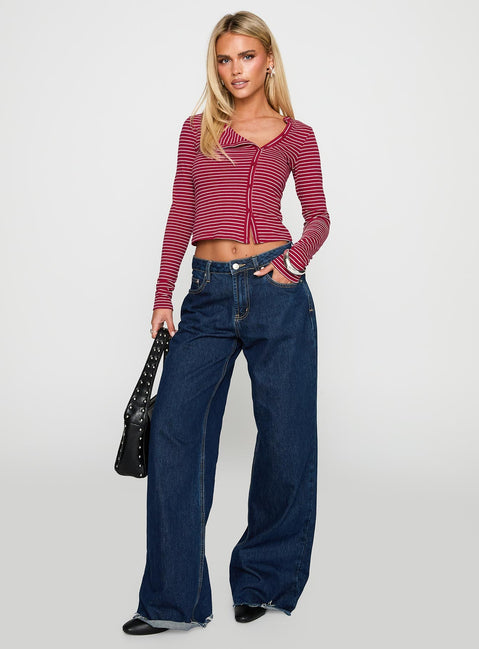 Passoni Long Sleeve Top Red / White Stripe