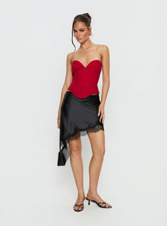 Isalina Strapless Corset Top Red