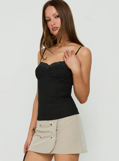 Elsea Structured Cami Top Black
