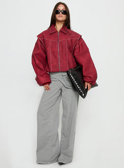 Vista Bomber Jacket Crimson