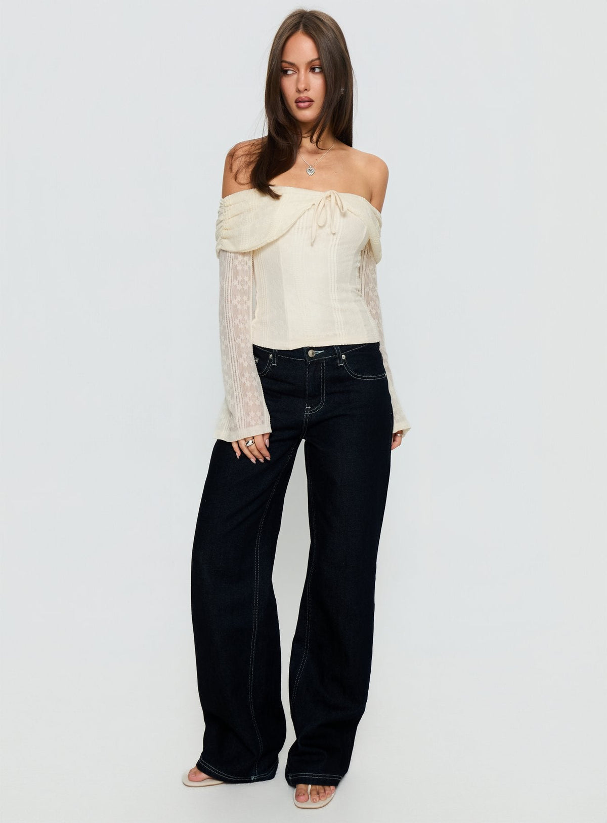 Colettie Long Sleeve Top Cream