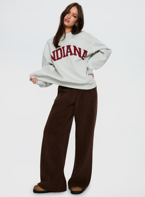 front view of model wearing Princess Polly When In Indiana Jumper Grey 