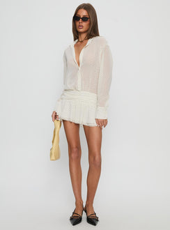 Girls Girls Girls Long Sleeve Mini Dress Porcelain Polka