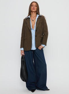 Leanah Blazer Brown Check