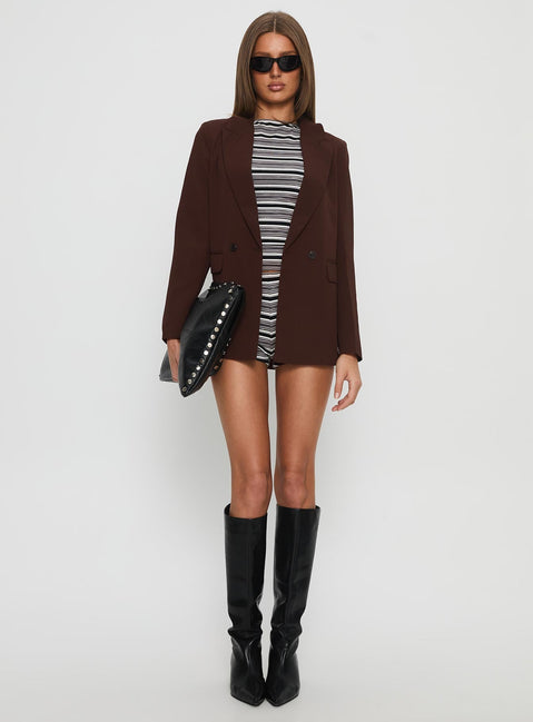 Katrice Oversized Blazer Chocolate