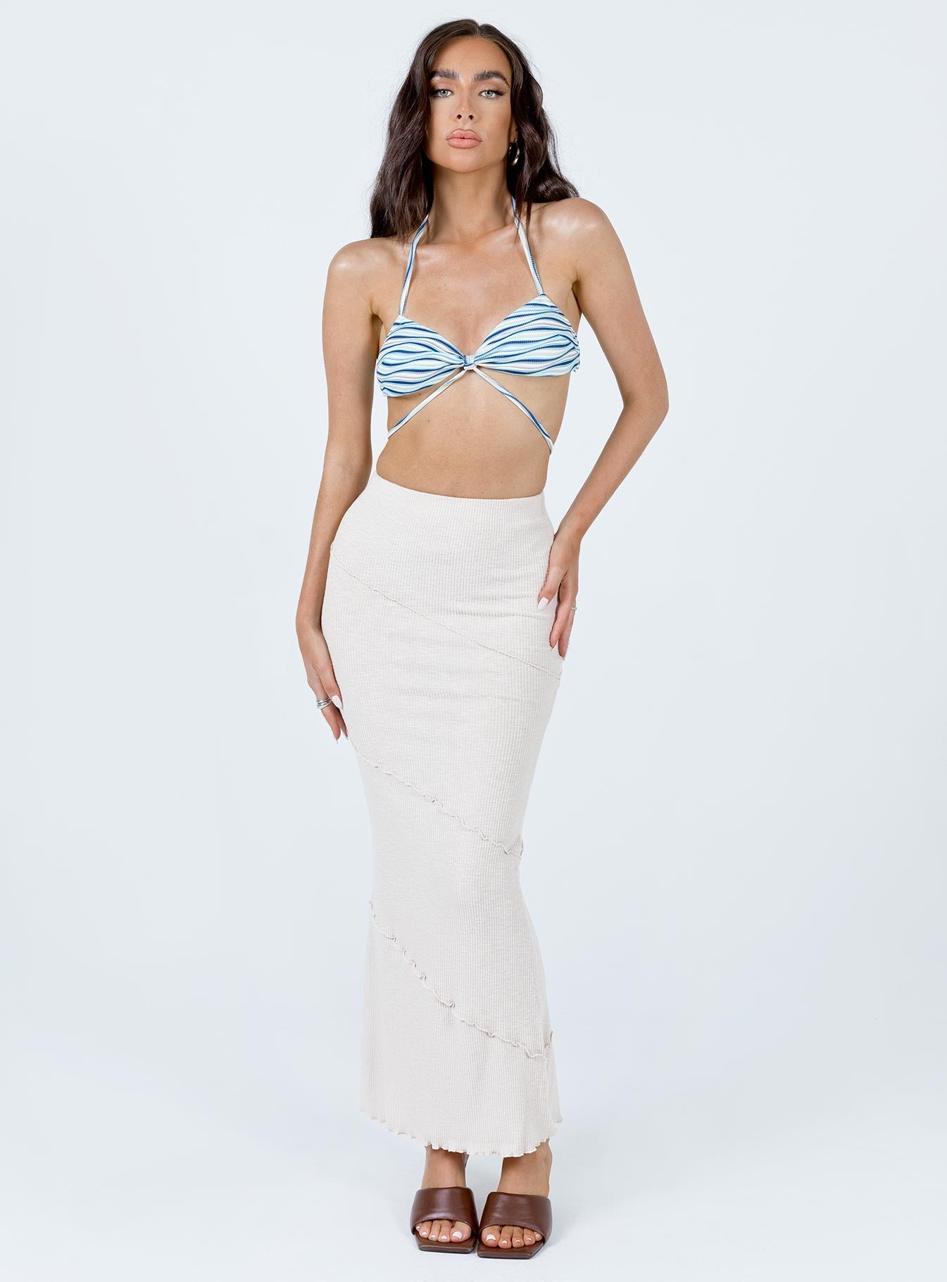 product Oscar Maxi Skirt Beige Princess Polly  Midi Skirts 