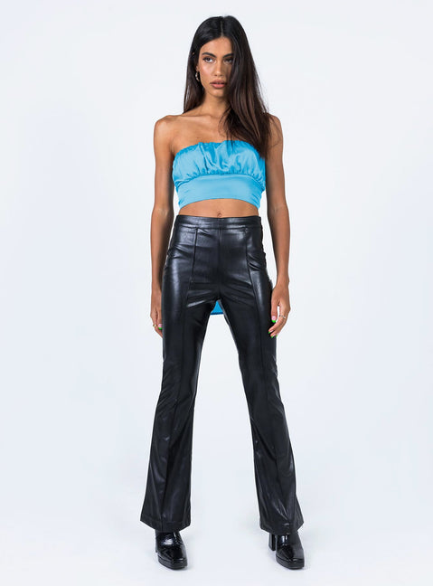 front view of model wearing Princess Polly Lorrin Top Blue 