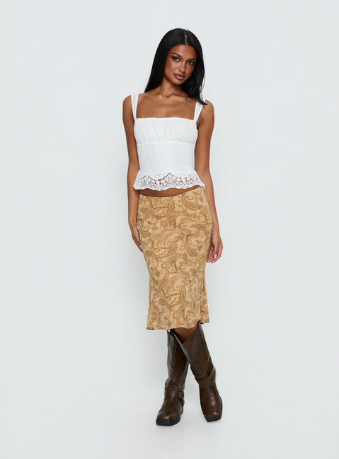 Starlina Lace Trim Cami Top White
