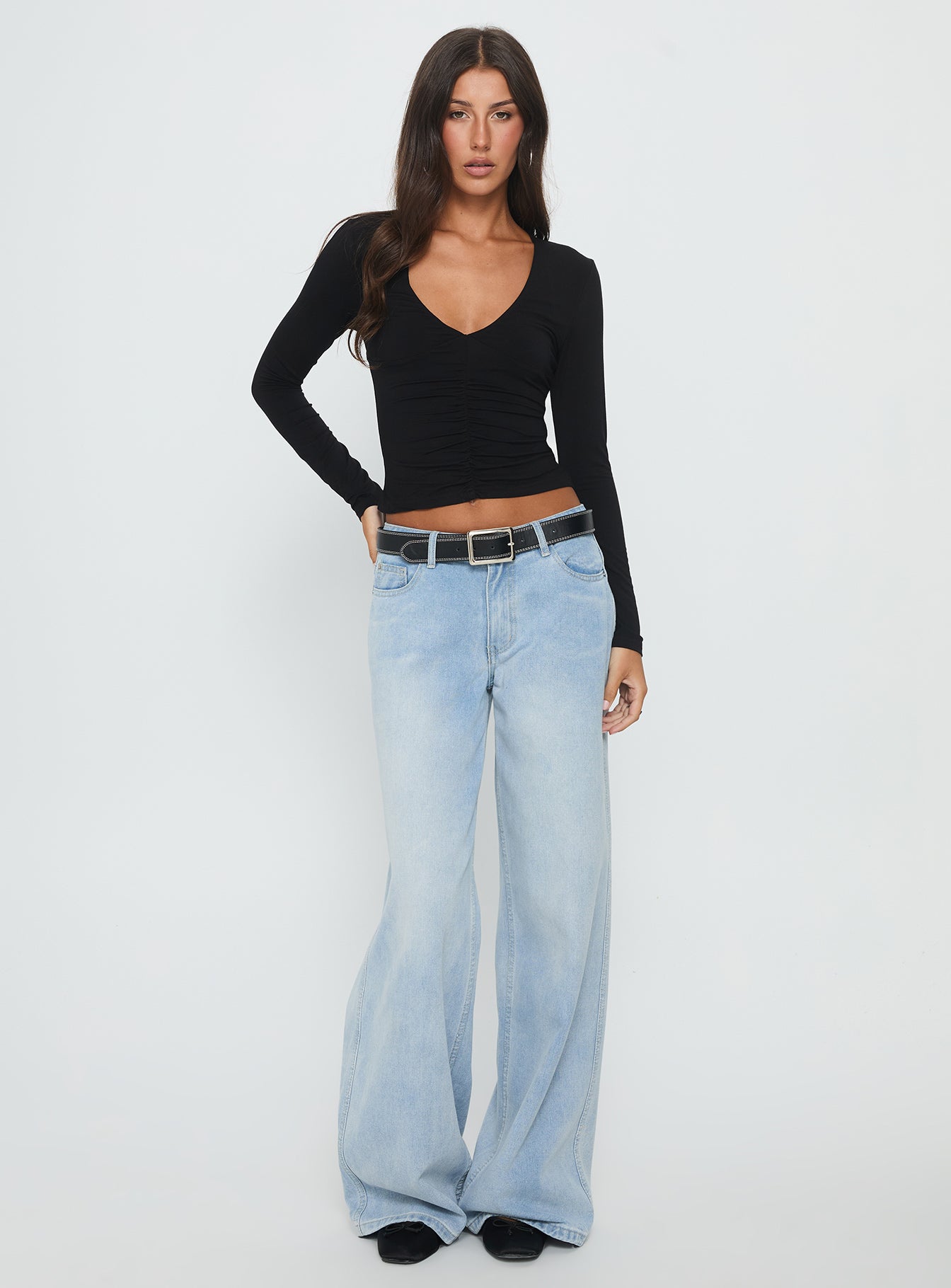 French Press Long Sleeve Top Black