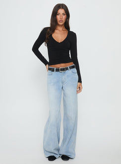 French Press Long Sleeve Top Black