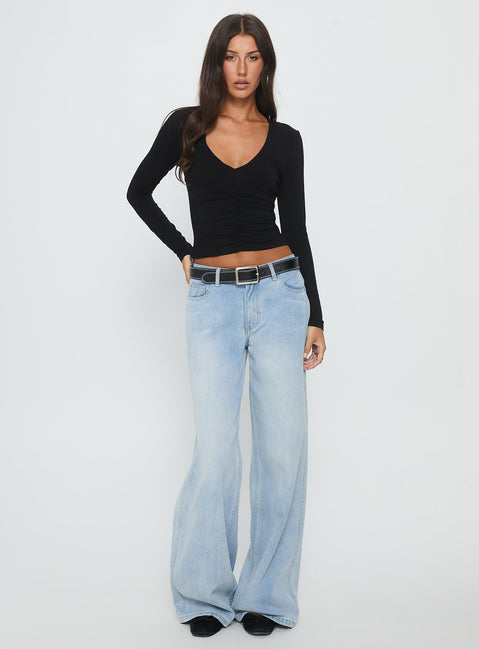 French Press Long Sleeve Top Black