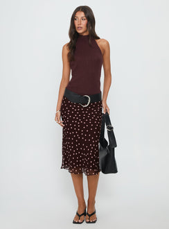 Zariela High Neck Sleeveless Top Burgundy