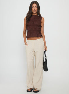 Endless Summers Tie Side Top Chocolate