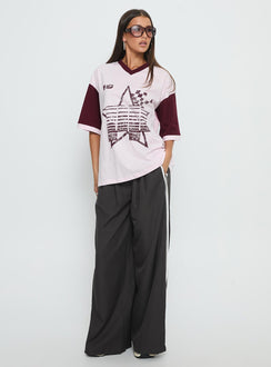 Nachell Short Sleeve Moto Top Pink