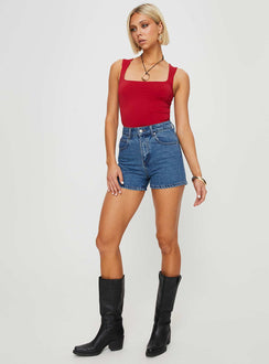 Tropicana Denim Shorts Mid Wash Petite