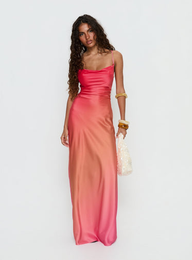 strapless open back dress Haley Maxi Dress Mid Blue