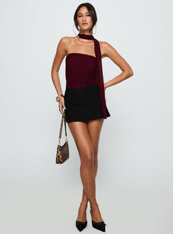 Sorelle Scarf Bodysuit Burgundy