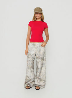 Kennah Wide Leg Sweat Pants Camo