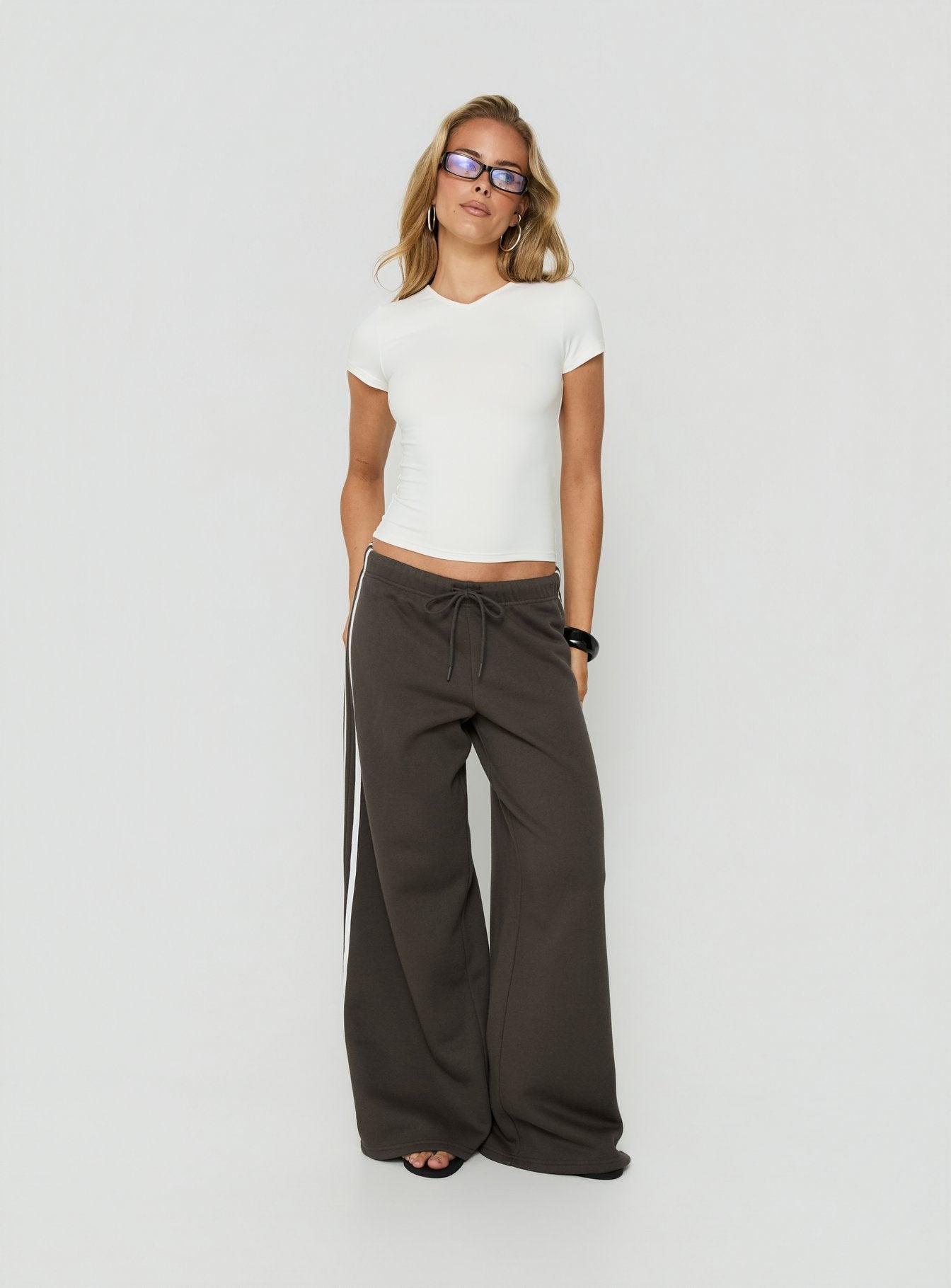 Kennah Wide Leg Sweat Pants Iron Grey