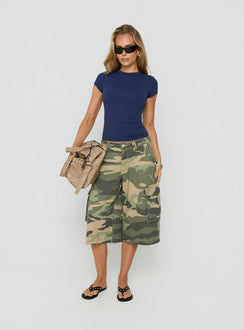 Daily Define Crew Neck Short Sleeve Top Navy