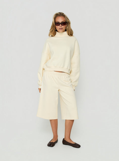 Anyya Funnel Neck Crew Jumper Cream