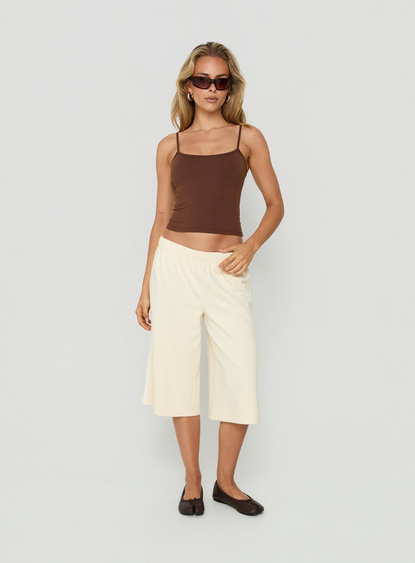 Sayllor Longline Sweat Shorts Cream