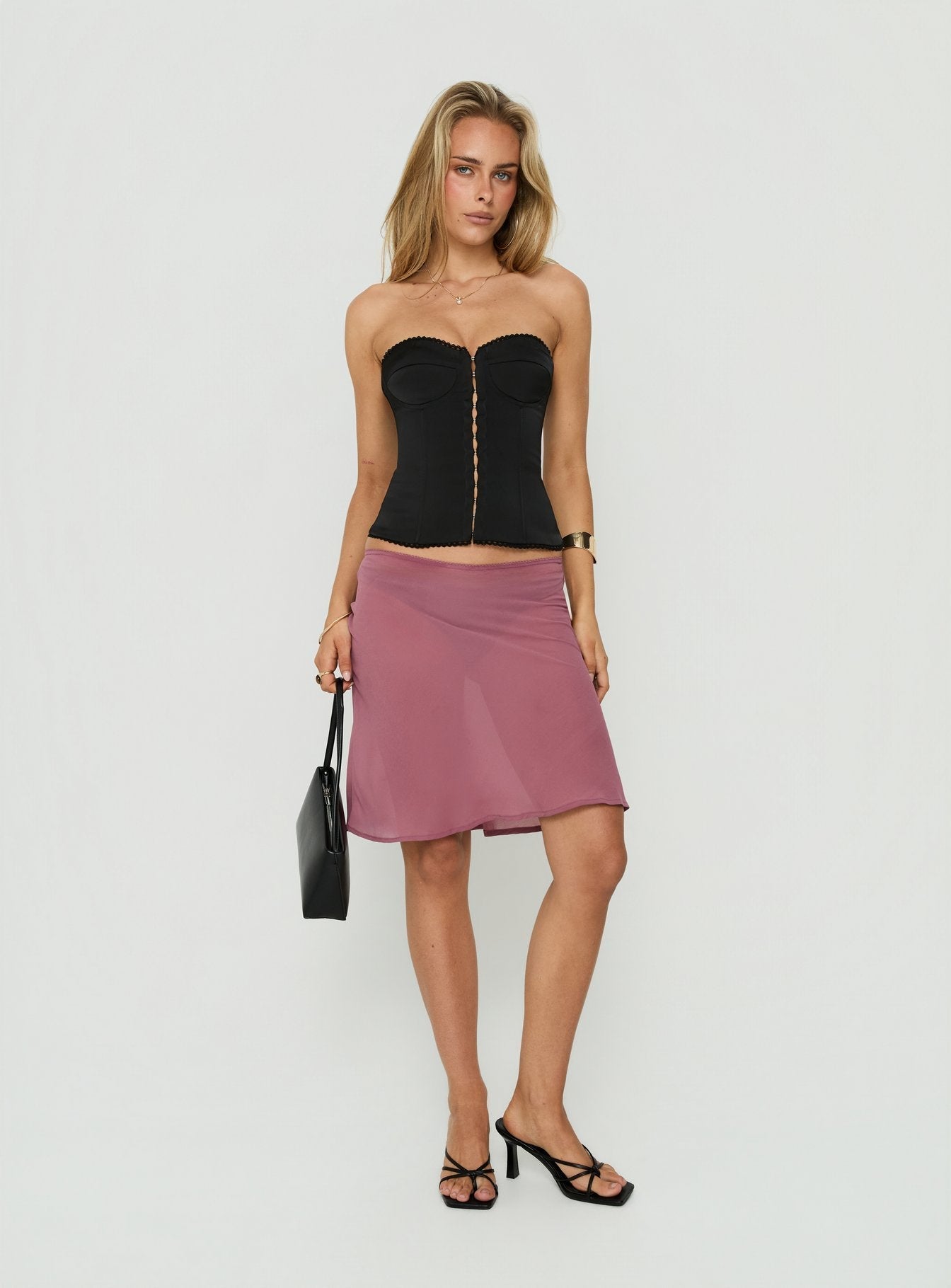 Jazzy Strapless Corset Top Black