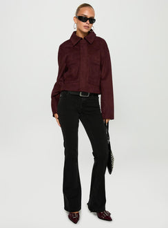 Macquarie Faux Suede Jacket Currant