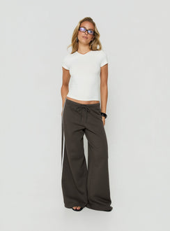 Daily Define High V Neck Short Sleeve Top White