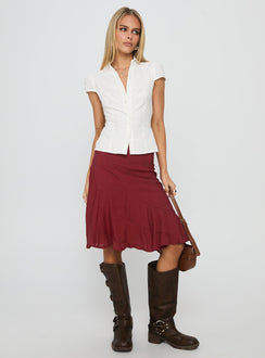 With Kindness Midi Skirt Burgundy