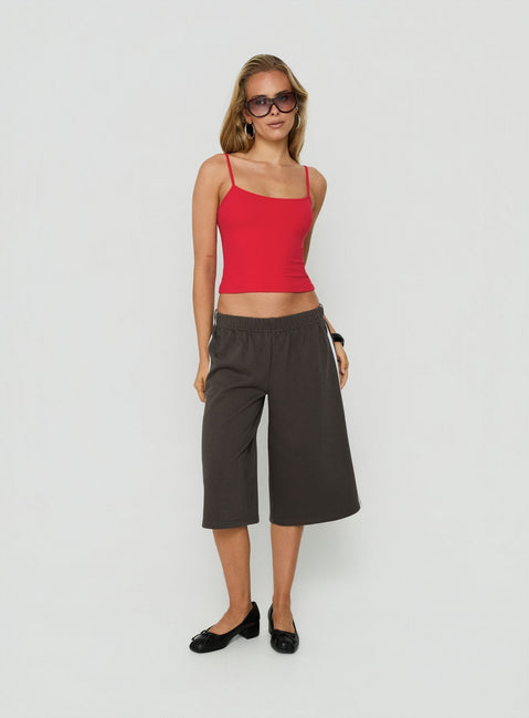 Daily Define Thin Strap Classic Tank Top Red