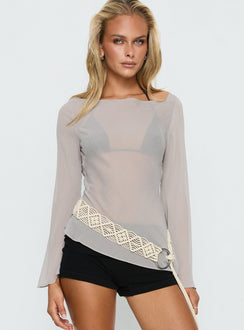 Esmaria Long Sleeve Flared Top Slate