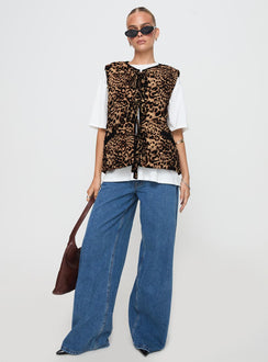 Samual Quilted Vest Leopard