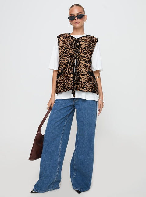 Samual Quilted Vest Leopard