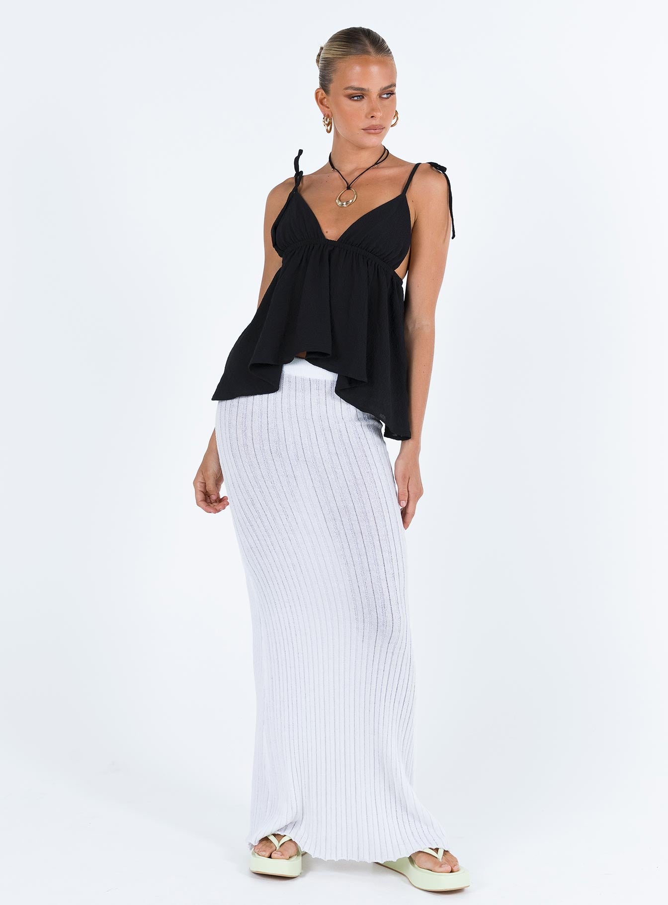 product Princess Polly Sleeveless Sweetheart  Hearts Flutter Top Black Lower Impact