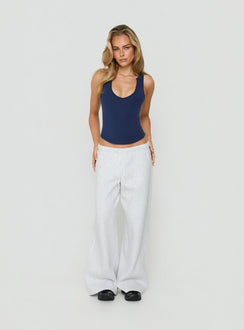 Kennah Wide Leg Sweat Pants Grey Marle