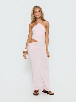 Orazia Halter Cut Out Maxi Dress Pink