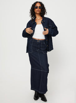 Denim shacket Classic collar, button fastening at front, twin chest pockets