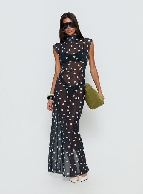 Redefined Maxi Dress Noir Polka