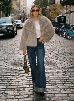 Florida Keys Mid Rise Straight Leg Cuffed Jeans Mid Blue