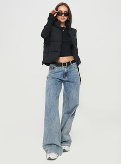 Puffer vest Classic collar, exposed zip fastening, drawstring at waist, twin hip pockets with zip closure  Non-stretch material, fully lined  Princess Polly Lower Impact 