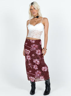 product Lassie Midi Skirt Purple Floral Princess Polly  