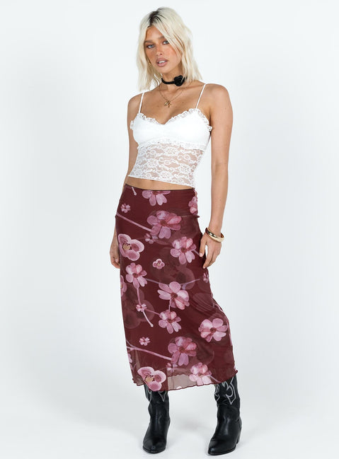 product Lassie Midi Skirt Purple Floral Princess Polly  