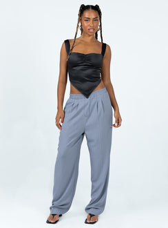 Front view of model wearing  front Princess Polly Sleeveless High Neck  Cheney Top Black