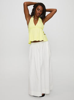 Just Want You Halter Floral Cut Out Top Yellow