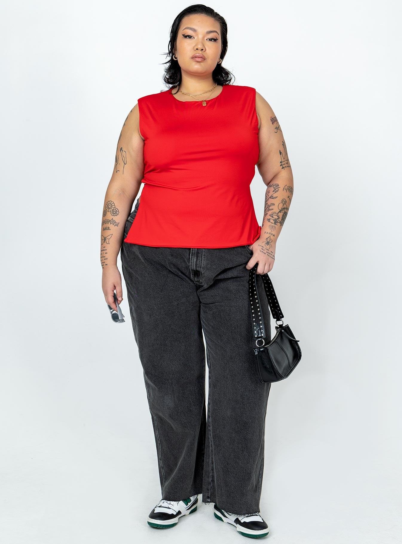 product Princess Polly Full Sleeves Crew Neck  Uzo Top Red Curve